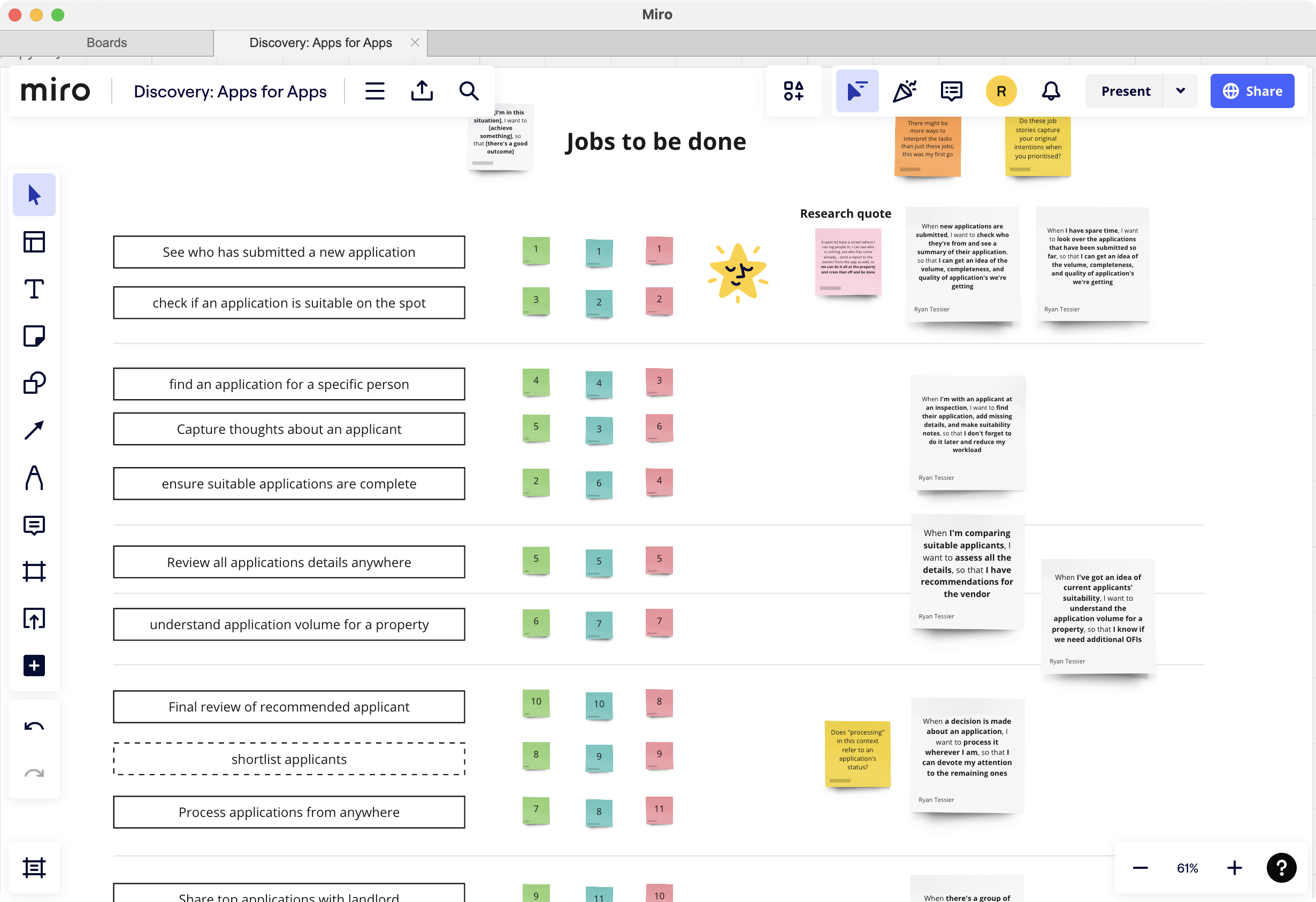 Jobs-to-be-done framework showing property managers' mobile workflow
